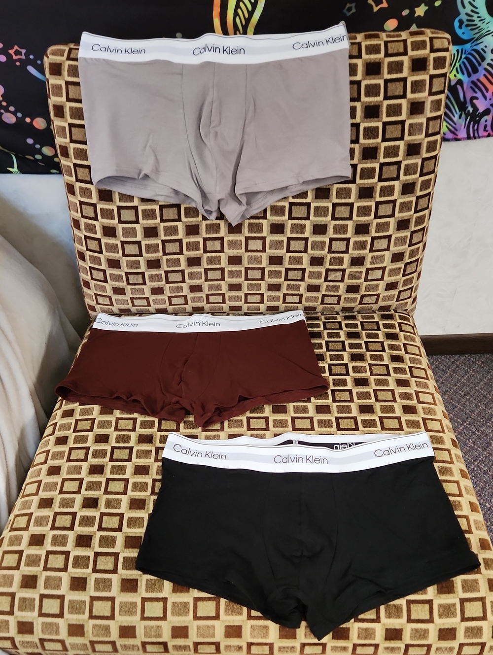New Calvin Klein Short Boxer Briefs Trio - Gray, Maroon, Black Sz Med